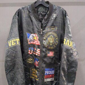 Mens US Army Veteran Bomber Jacket Size XL